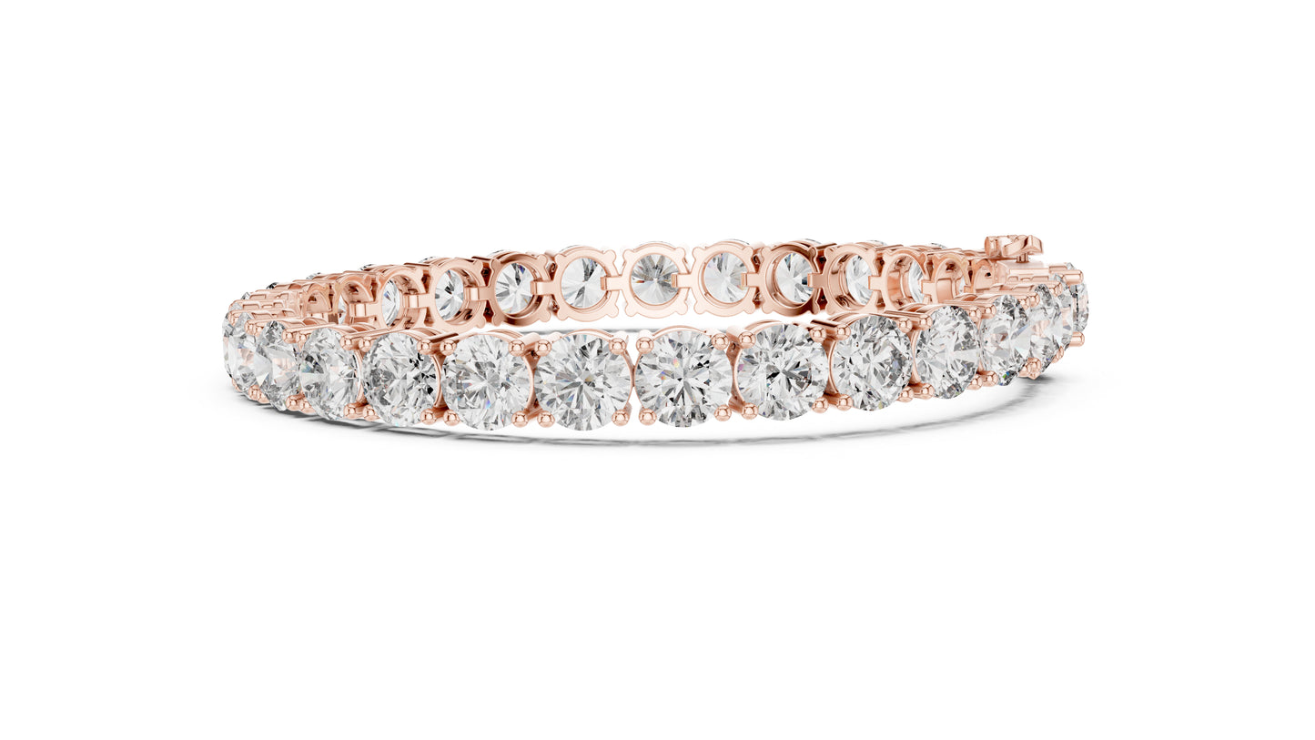 14k White Gold Round Lab-Grown Diamond Everyday Wear Bracelet for Women | Pure Carat