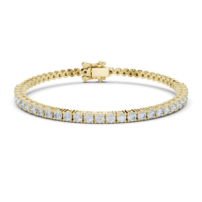 18k Yellow Gold Round Lab-Grown Diamond Bridal Bracelet for Women | Pure Carat