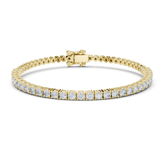 18k Yellow Gold Round Lab-Grown Diamond Bridal Bracelet for Women | Pure Carat