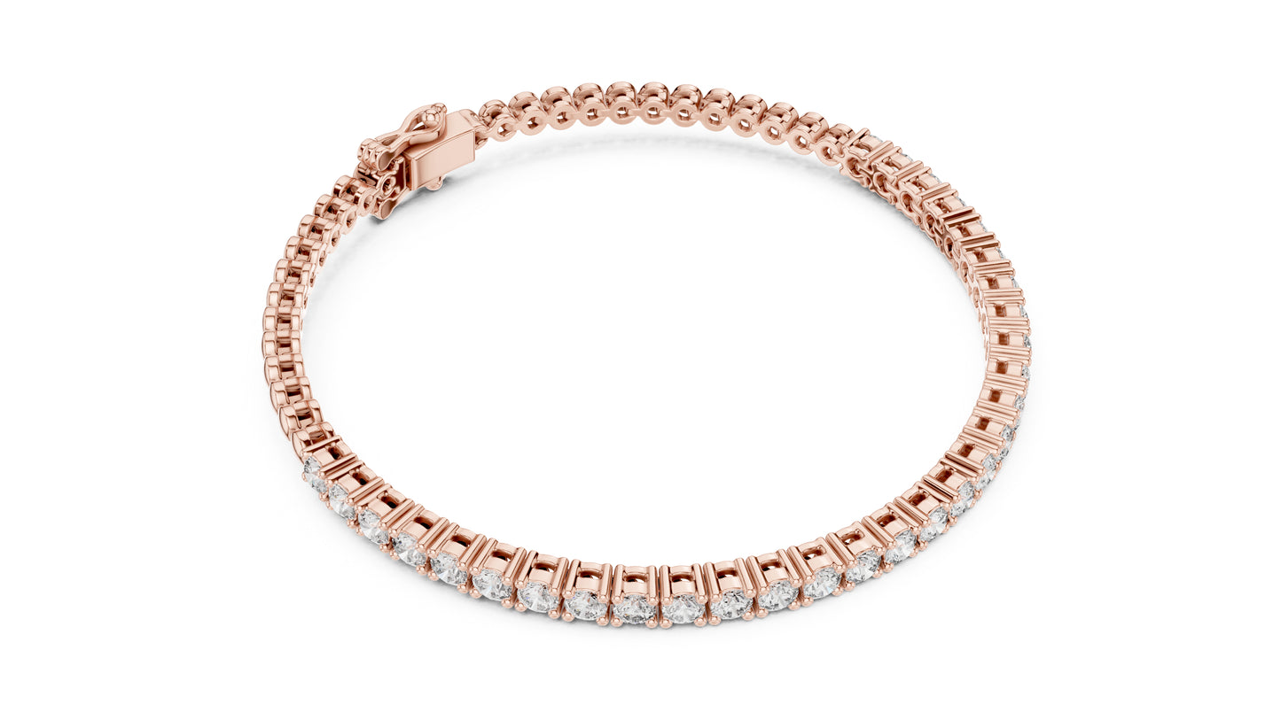 18k Yellow Gold Round Lab-Grown Diamond Bridal Bracelet for Women | Pure Carat