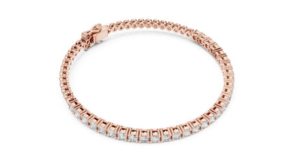 18k Yellow Gold Round Lab-Grown Diamond Bridal Bracelet for Women | Pure Carat