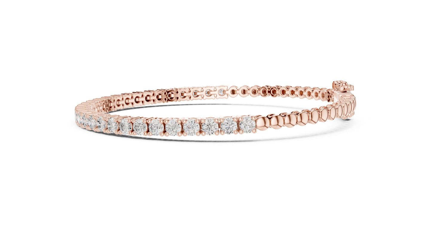 18k Yellow Gold Round Lab-Grown Diamond Bridal Bracelet for Women | Pure Carat