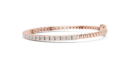 18k Yellow Gold Round Lab-Grown Diamond Bridal Bracelet for Women | Pure Carat