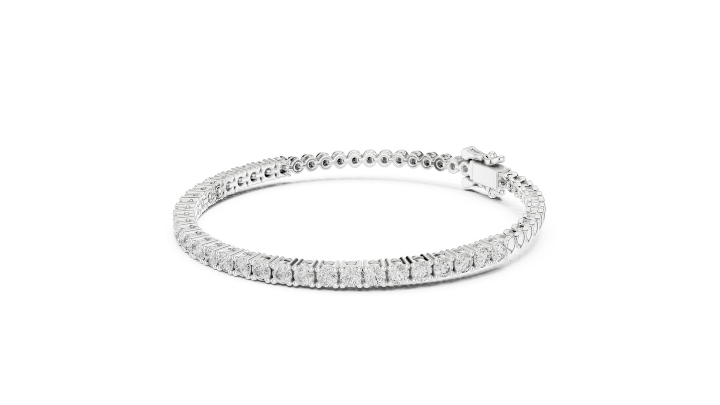 18k Yellow Gold Round Lab-Grown Diamond Bridal Bracelet for Women | Pure Carat