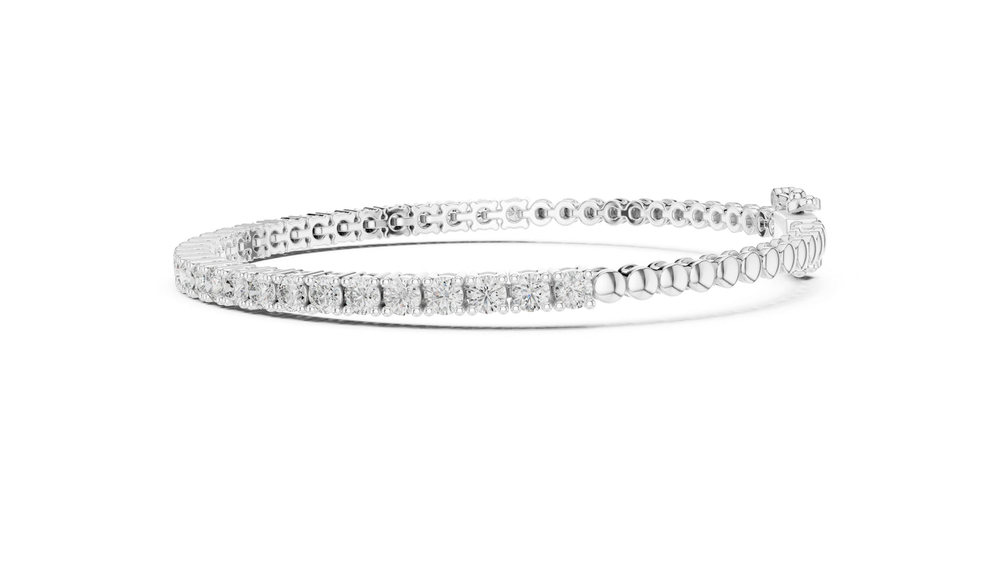 18k Yellow Gold Round Lab-Grown Diamond Bridal Bracelet for Women | Pure Carat