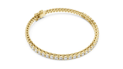 18k Yellow Gold Round Lab-Grown Diamond Bridal Bracelet for Women | Pure Carat