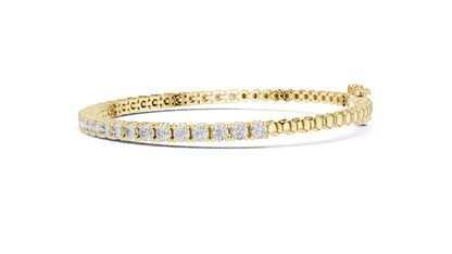 18k Yellow Gold Round Lab-Grown Diamond Bridal Bracelet for Women | Pure Carat