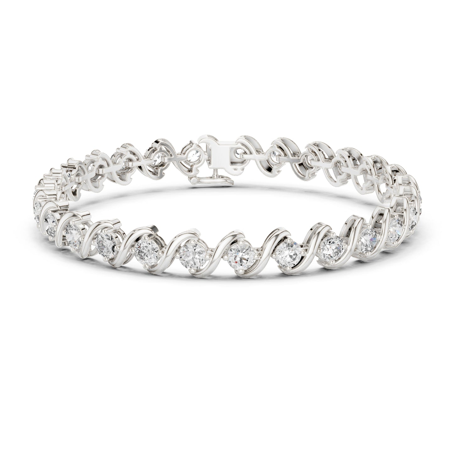 14k Rose Gold Round Lab-Grown Diamond Party Wear Bracelet for Women | Pure Carat