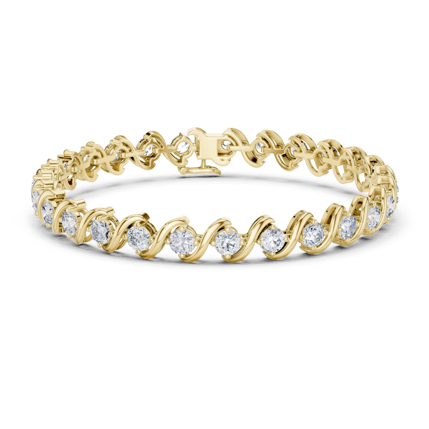 14k Rose Gold Round Lab-Grown Diamond Party Wear Bracelet for Women | Pure Carat