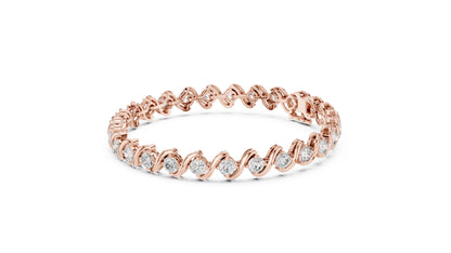 14k Rose Gold Round Lab-Grown Diamond Party Wear Bracelet for Women | Pure Carat