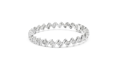 14k Rose Gold Round Lab-Grown Diamond Party Wear Bracelet for Women | Pure Carat