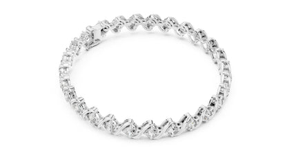 14k Rose Gold Round Lab-Grown Diamond Party Wear Bracelet for Women | Pure Carat