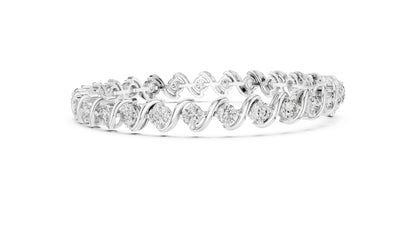 14k Rose Gold Round Lab-Grown Diamond Party Wear Bracelet for Women | Pure Carat