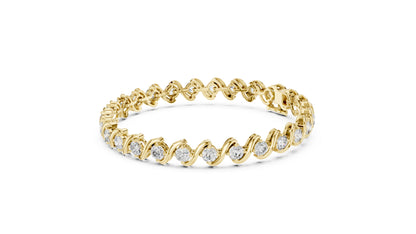 14k Rose Gold Round Lab-Grown Diamond Party Wear Bracelet for Women | Pure Carat