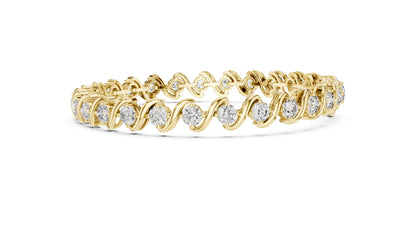 14k Rose Gold Round Lab-Grown Diamond Party Wear Bracelet for Women | Pure Carat
