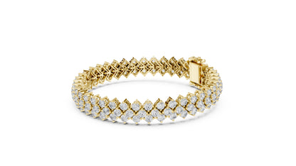 18k White Gold Round Lab-Grown Diamond Anniversary Bracelet for Women | Pure Carat