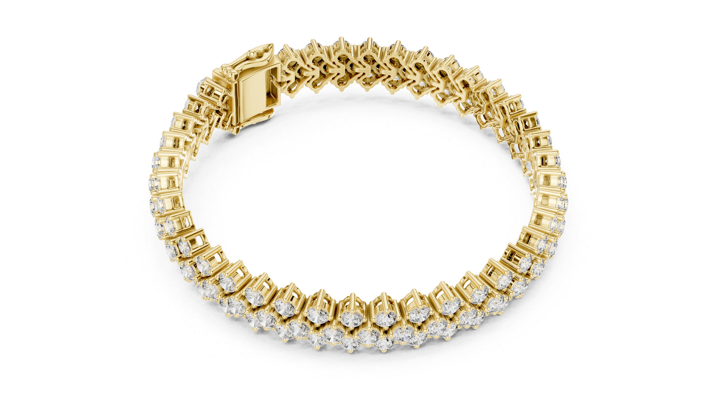 18k White Gold Round Lab-Grown Diamond Anniversary Bracelet for Women | Pure Carat