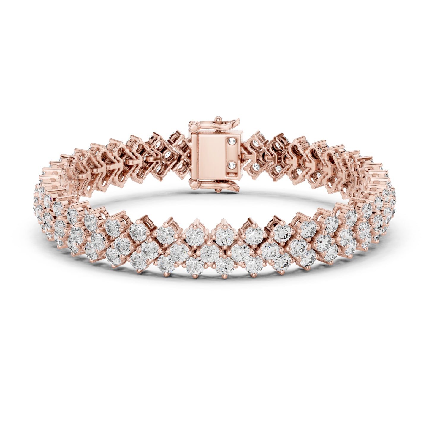 18k White Gold Round Lab-Grown Diamond Anniversary Bracelet for Women | Pure Carat