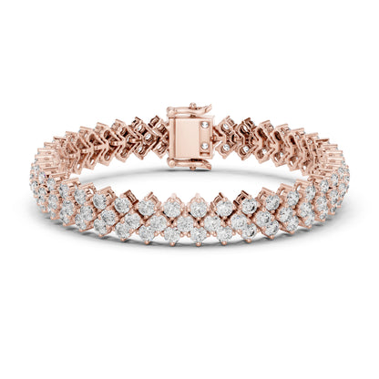 18k White Gold Round Lab-Grown Diamond Anniversary Bracelet for Women | Pure Carat