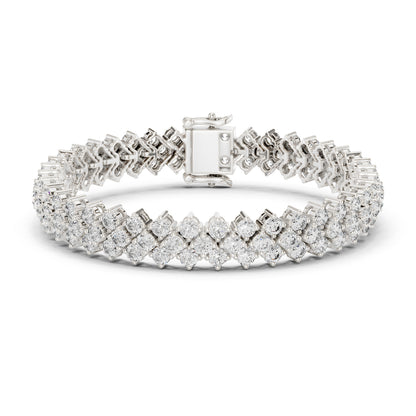 18k White Gold Round Lab-Grown Diamond Anniversary Bracelet for Women | Pure Carat