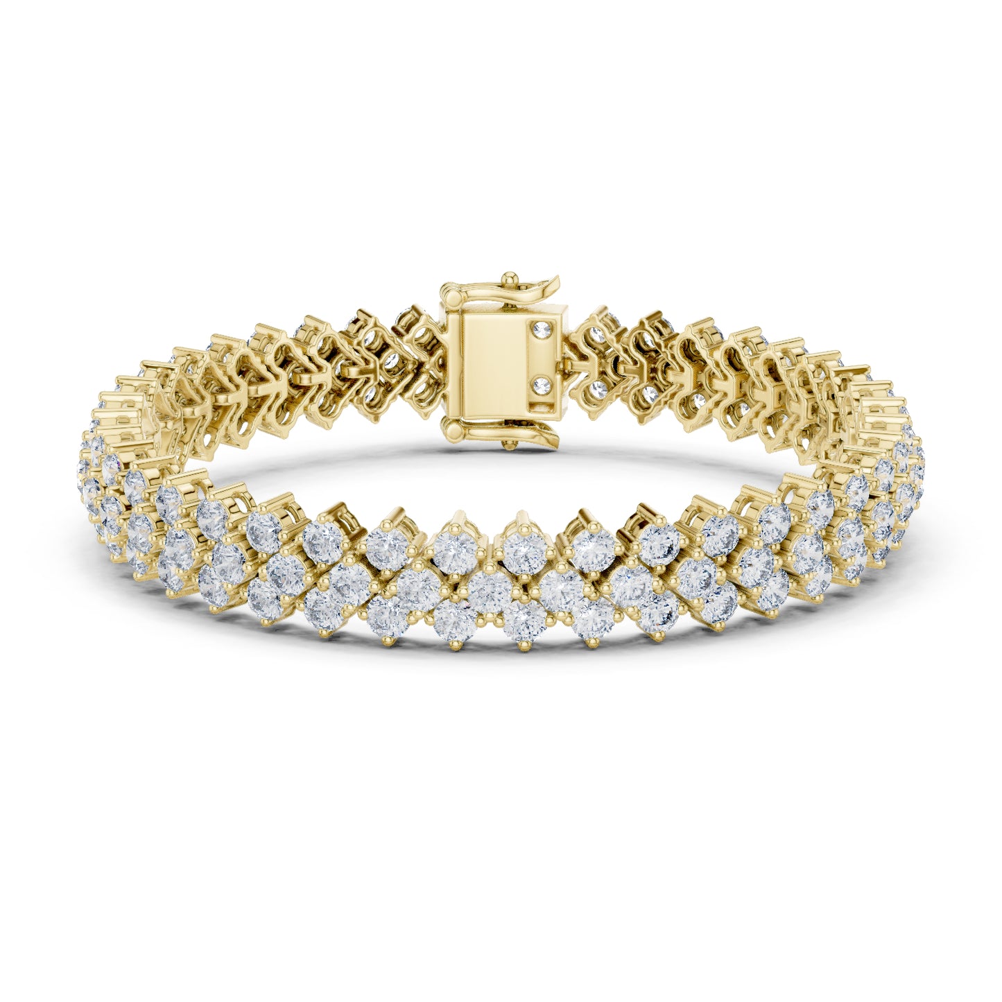18k White Gold Round Lab-Grown Diamond Anniversary Bracelet for Women | Pure Carat