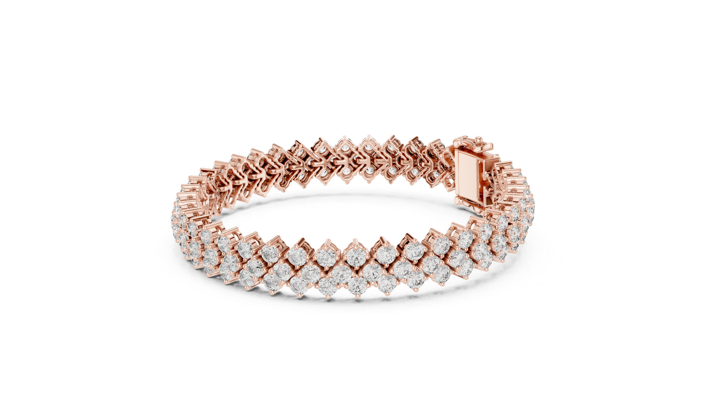 18k White Gold Round Lab-Grown Diamond Anniversary Bracelet for Women | Pure Carat