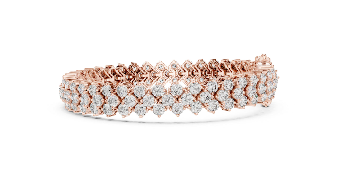 18k White Gold Round Lab-Grown Diamond Anniversary Bracelet for Women | Pure Carat