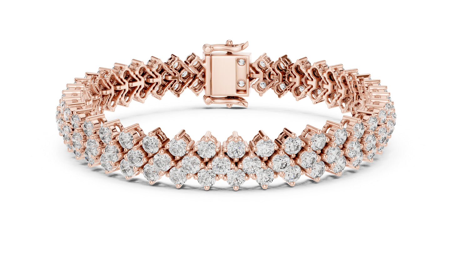18k White Gold Round Lab-Grown Diamond Anniversary Bracelet for Women | Pure Carat
