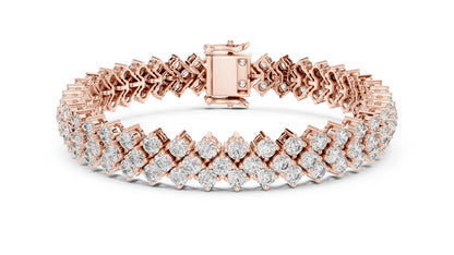 18k White Gold Round Lab-Grown Diamond Anniversary Bracelet for Women | Pure Carat