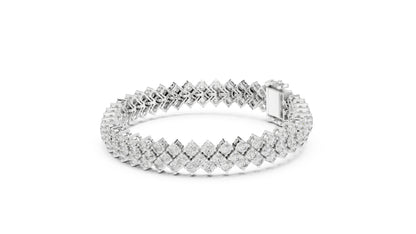 18k White Gold Round Lab-Grown Diamond Anniversary Bracelet for Women | Pure Carat
