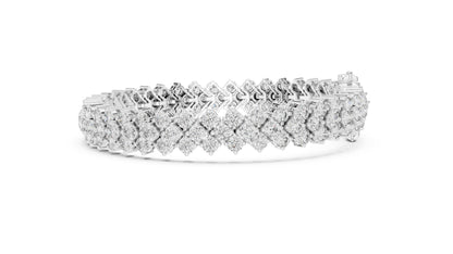 18k White Gold Round Lab-Grown Diamond Anniversary Bracelet for Women | Pure Carat