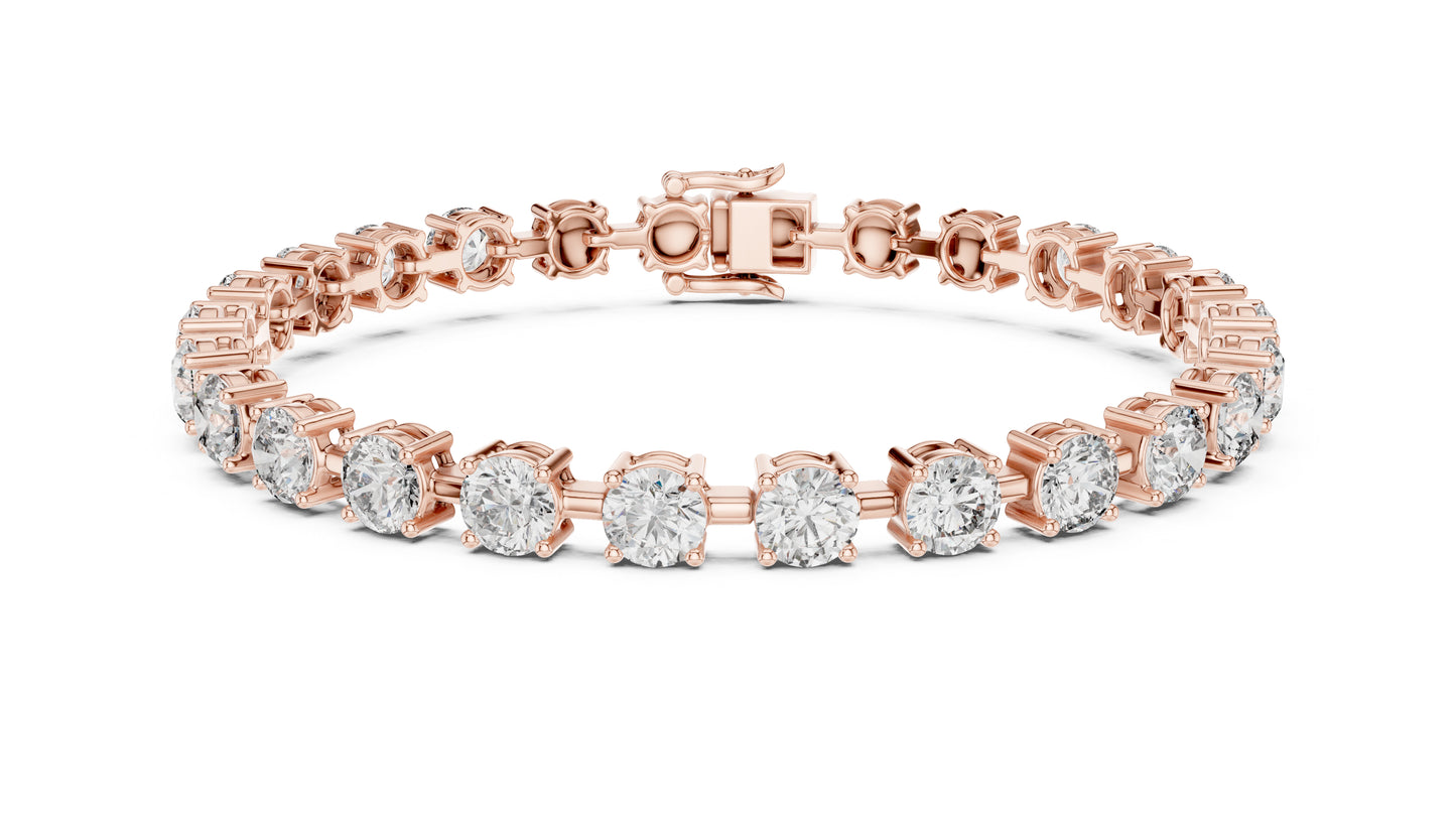 14k Yellow Gold Round Lab-Grown Diamond Office Wear Bracelet for Women | Pure Carat