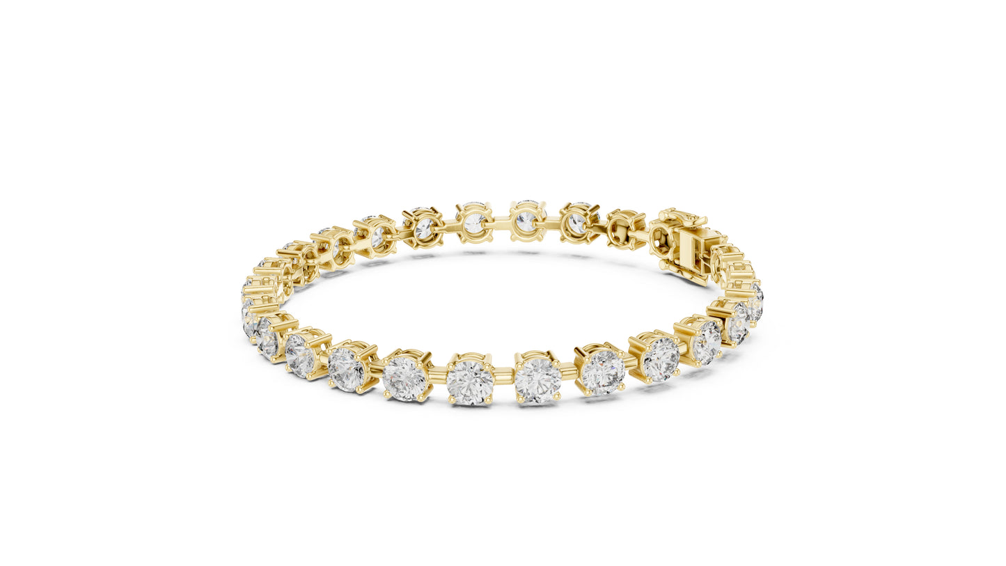 14k Yellow Gold Round Lab-Grown Diamond Office Wear Bracelet for Women | Pure Carat