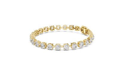 14k Yellow Gold Round Lab-Grown Diamond Office Wear Bracelet for Women | Pure Carat