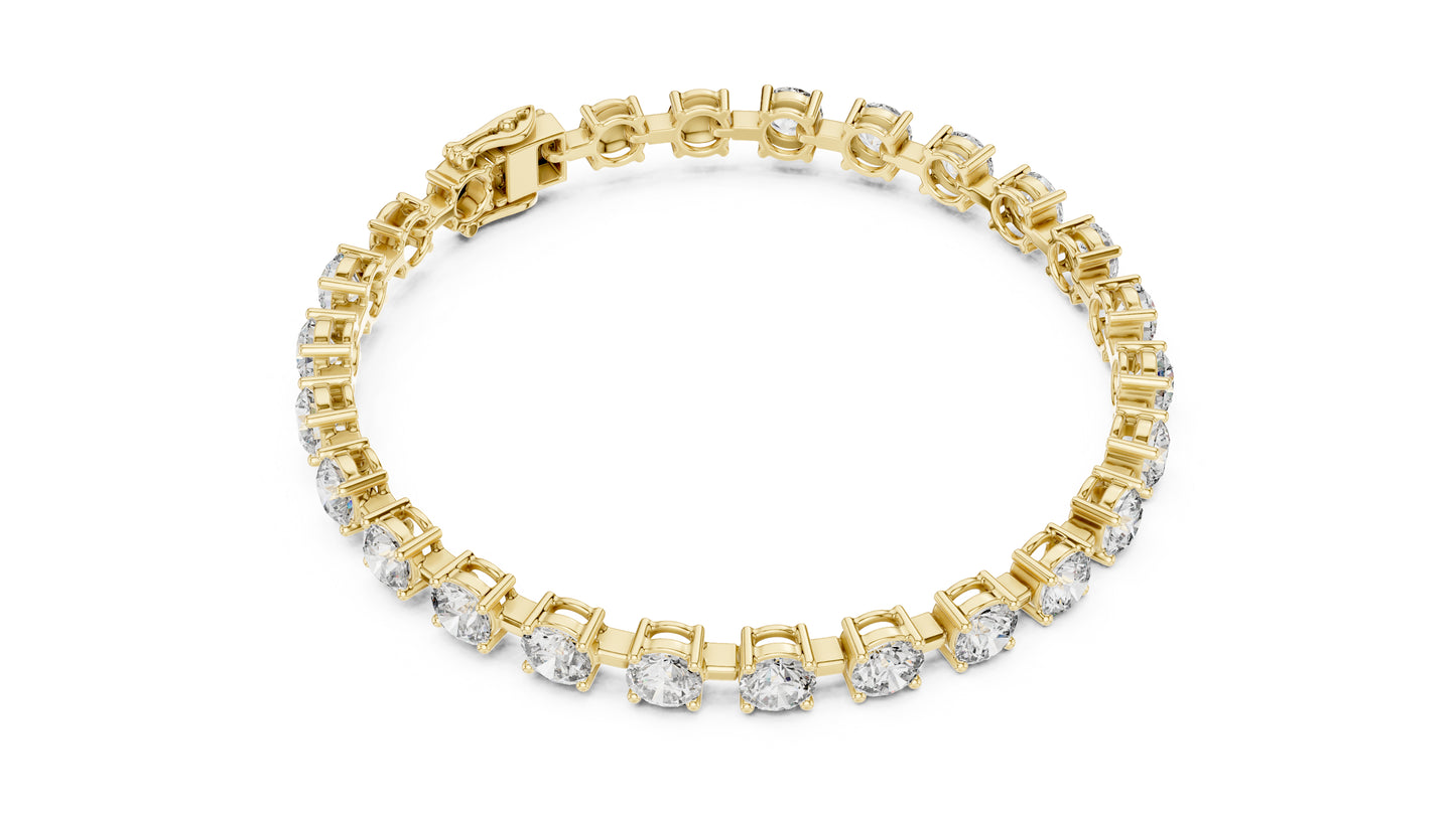 14k Yellow Gold Round Lab-Grown Diamond Office Wear Bracelet for Women | Pure Carat