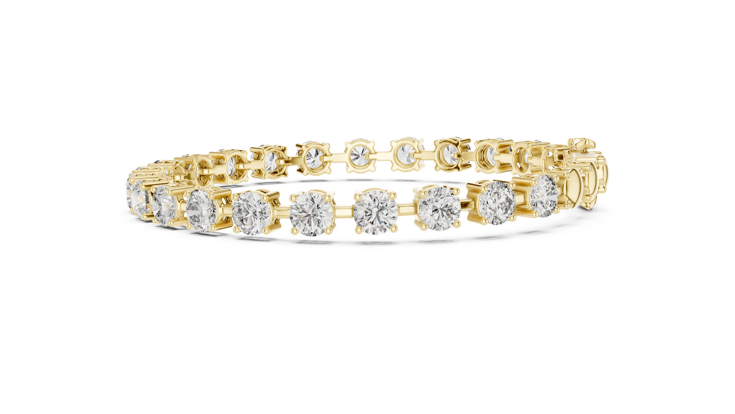 14k Yellow Gold Round Lab-Grown Diamond Office Wear Bracelet for Women | Pure Carat