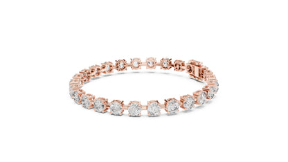 14k Yellow Gold Round Lab-Grown Diamond Office Wear Bracelet for Women | Pure Carat