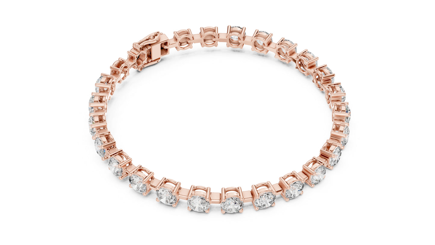14k Yellow Gold Round Lab-Grown Diamond Office Wear Bracelet for Women | Pure Carat
