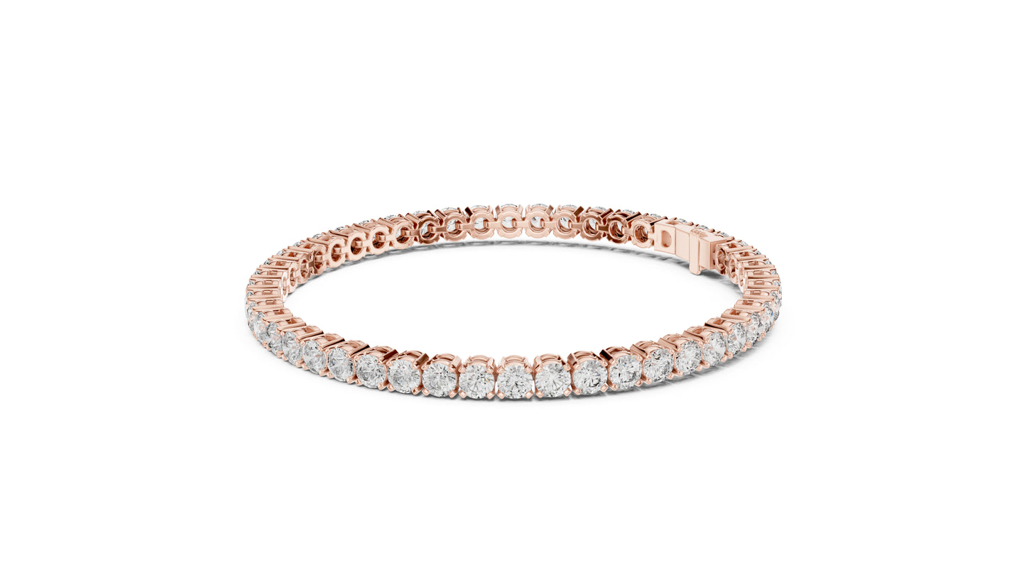 14k Rose Gold Round Lab-Grown Diamond Engagement Bracelet for Women | Pure Carat