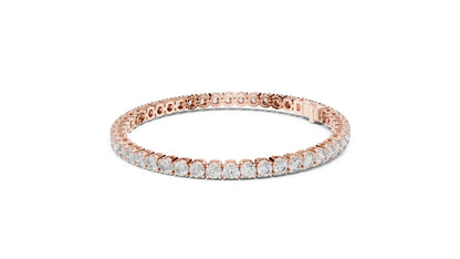14k Rose Gold Round Lab-Grown Diamond Engagement Bracelet for Women | Pure Carat