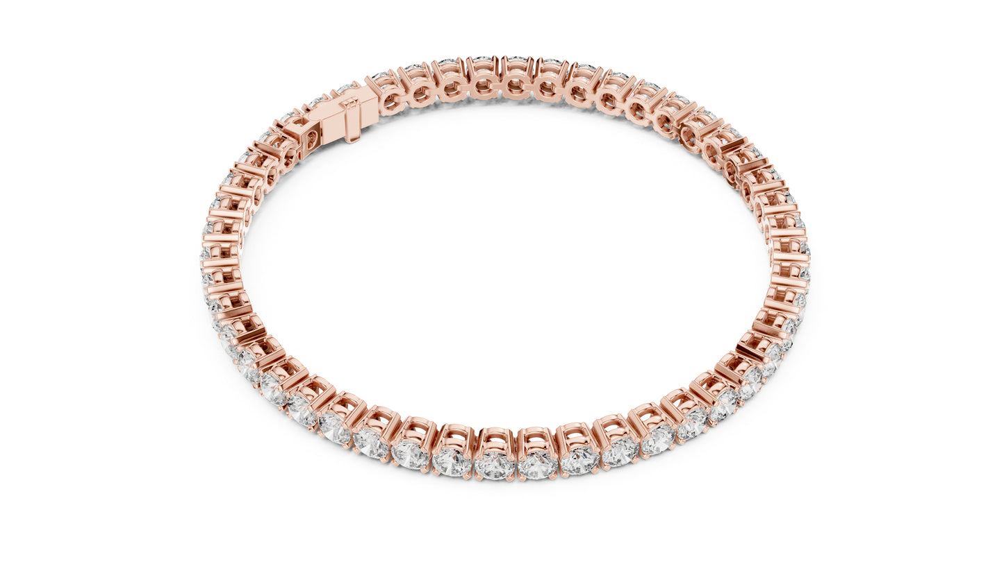 14k Rose Gold Round Lab-Grown Diamond Engagement Bracelet for Women | Pure Carat