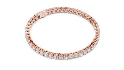 14k Rose Gold Round Lab-Grown Diamond Engagement Bracelet for Women | Pure Carat