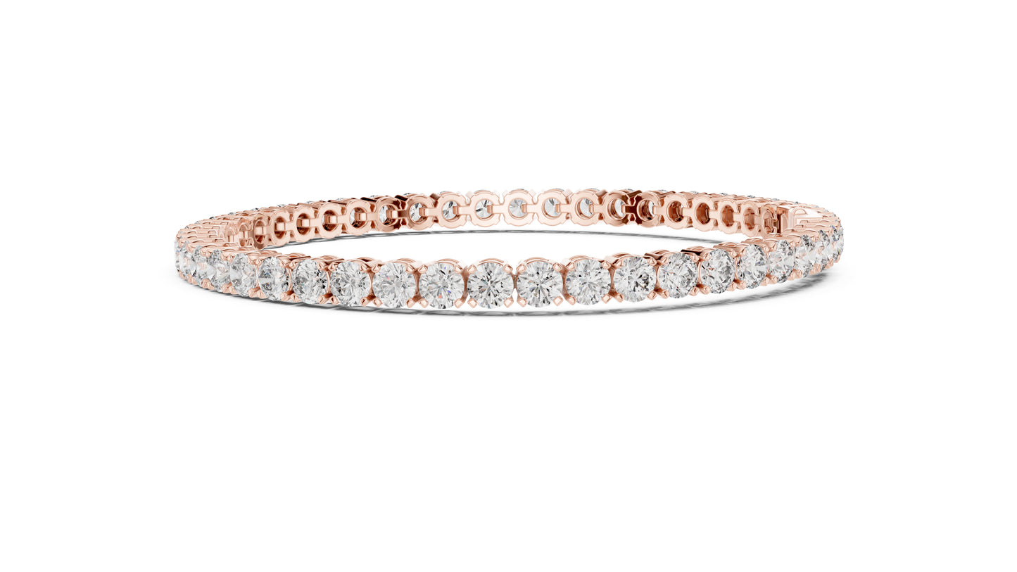 14k Rose Gold Round Lab-Grown Diamond Engagement Bracelet for Women | Pure Carat