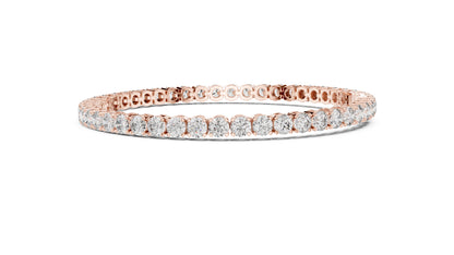 14k Rose Gold Round Lab-Grown Diamond Engagement Bracelet for Women | Pure Carat