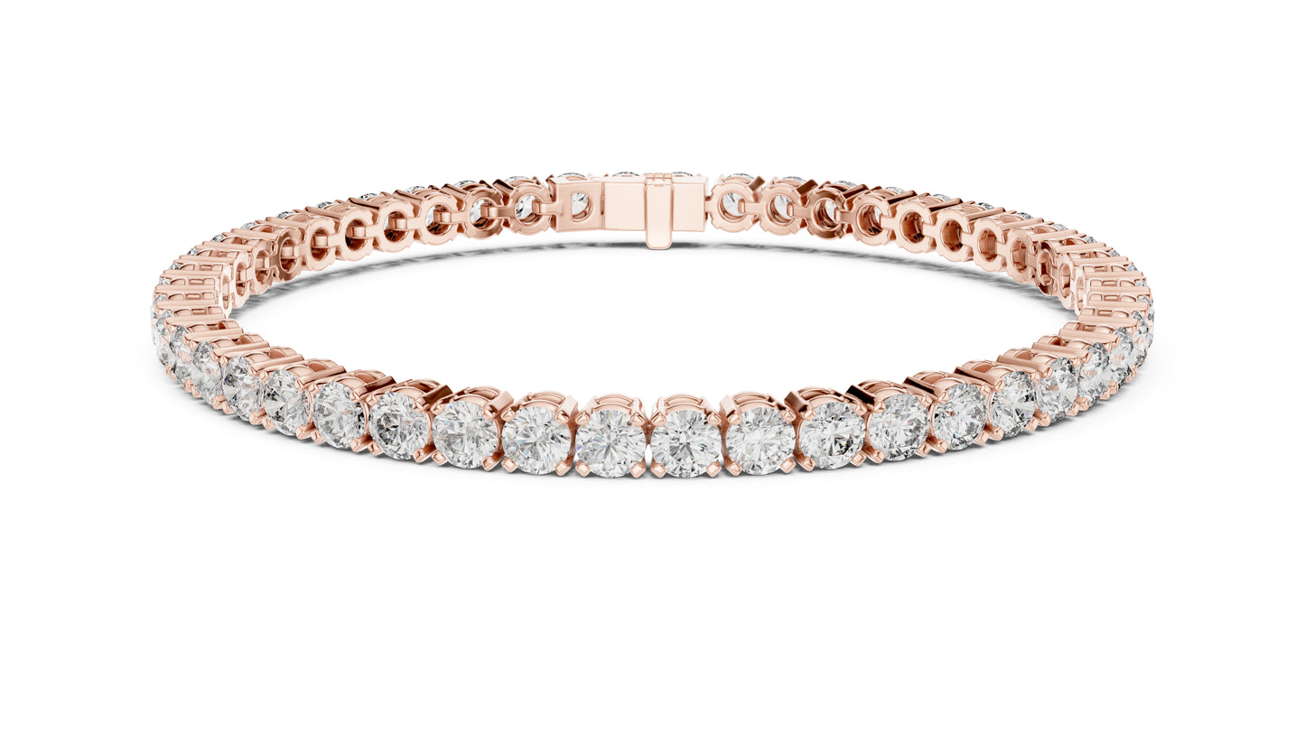 14k Rose Gold Round Lab-Grown Diamond Engagement Bracelet for Women | Pure Carat