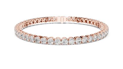 14k Rose Gold Round Lab-Grown Diamond Engagement Bracelet for Women | Pure Carat