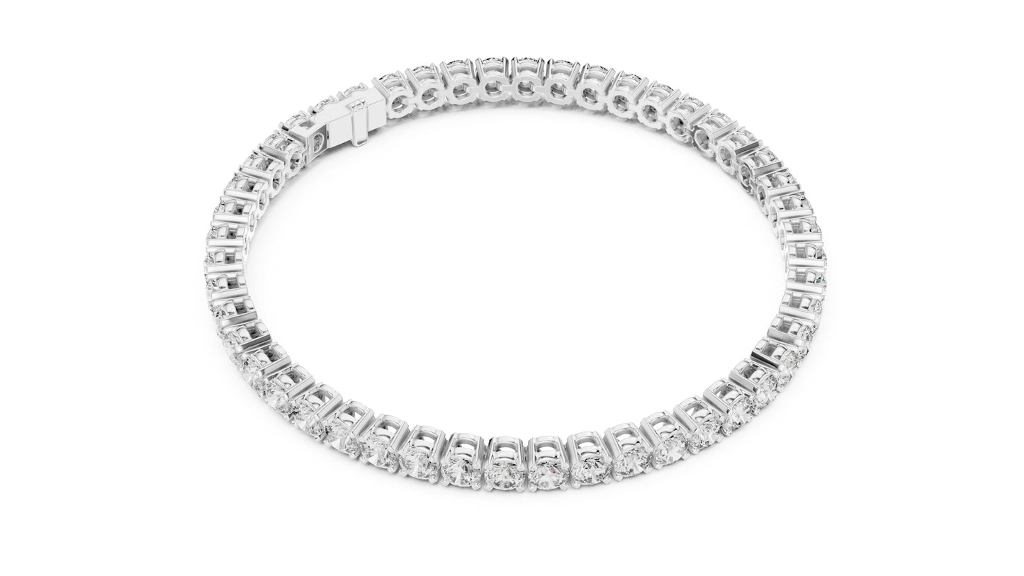 14k Rose Gold Round Lab-Grown Diamond Engagement Bracelet for Women | Pure Carat