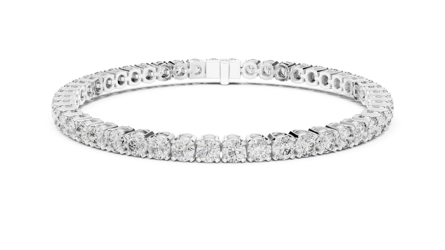 14k Rose Gold Round Lab-Grown Diamond Engagement Bracelet for Women | Pure Carat
