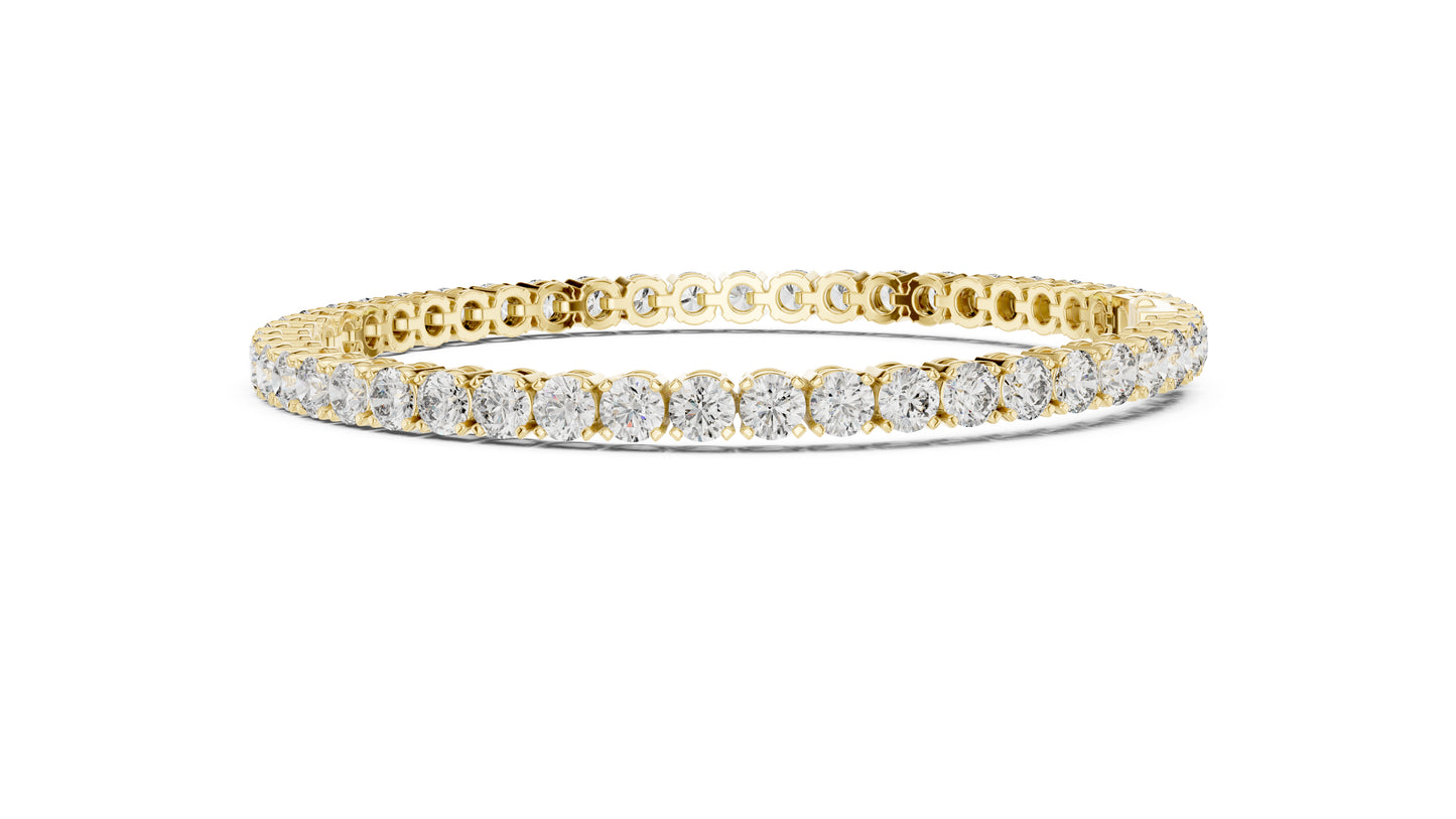 14k Rose Gold Round Lab-Grown Diamond Engagement Bracelet for Women | Pure Carat