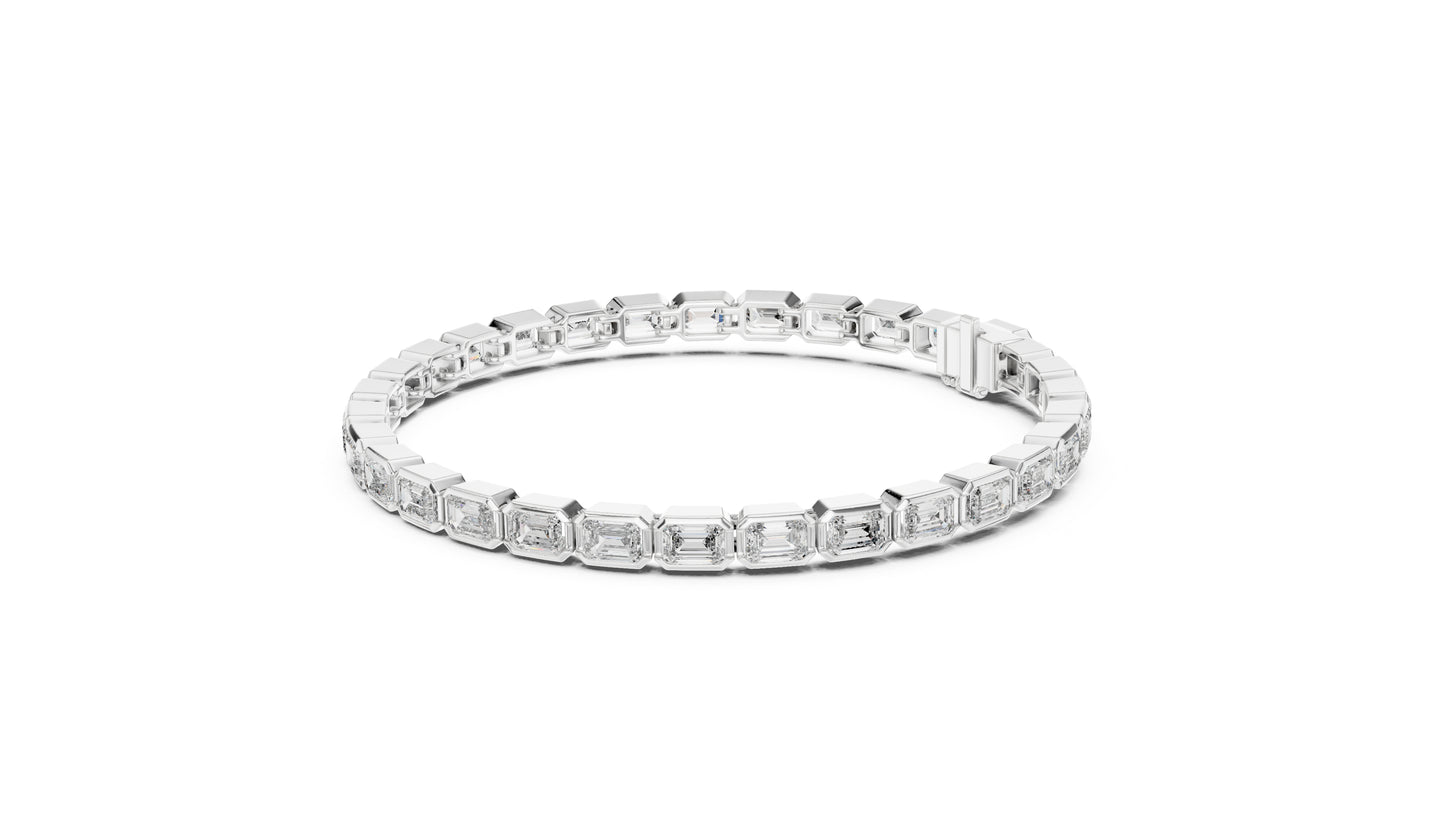 18k Yellow Gold Emerald Lab-Grown Diamond Wedding Bracelet for Women | Pure Carat